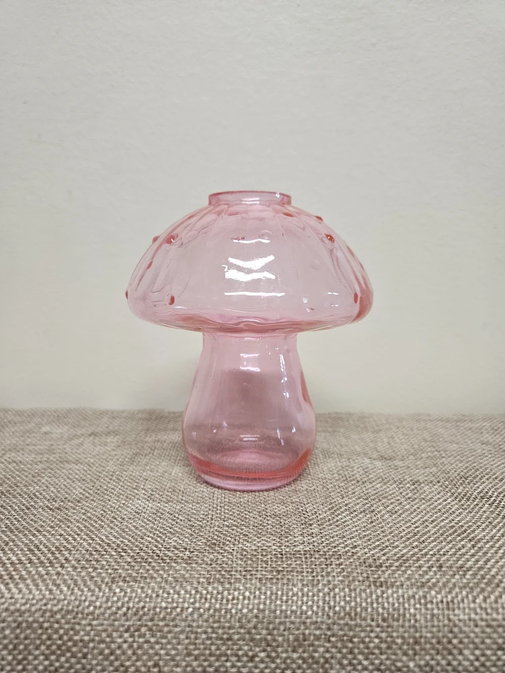 Pink Glass Mushroom Vase